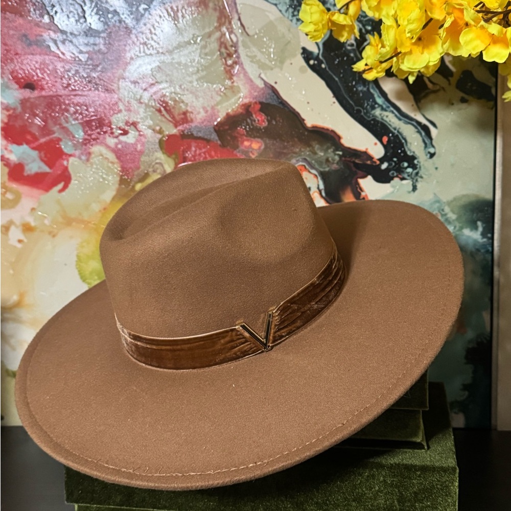 Vince Camuto Tan Wide-Brim Hat